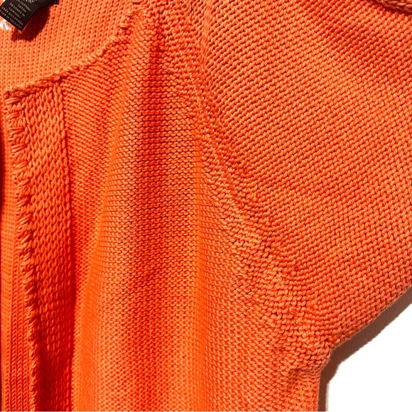 Pure Handknit by Neon Buddha Orange Cold Shoulder Handmade Sweater Cardigan Top - Picture 7 of 9
